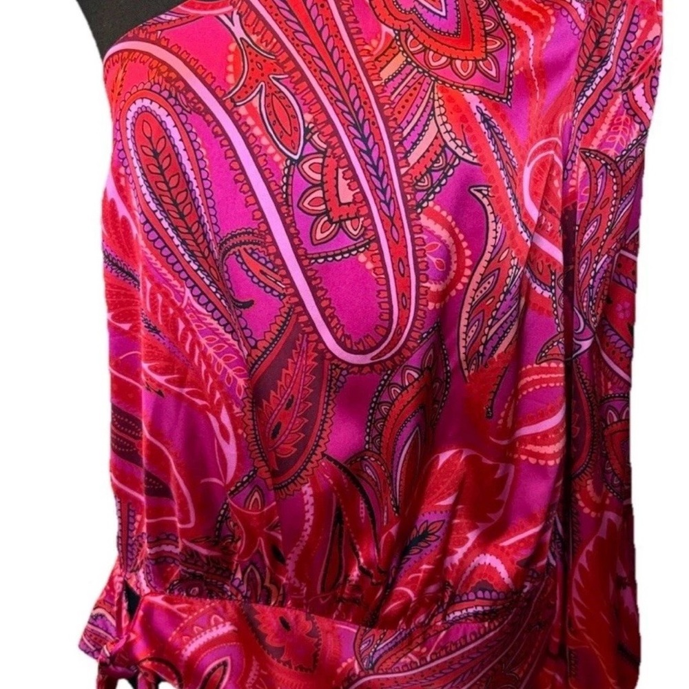 I.N.C. Women’s Multicolor Blouse, One Sleeve, Bare Shoulder, Size Small, NWT - Picture 9 of 13